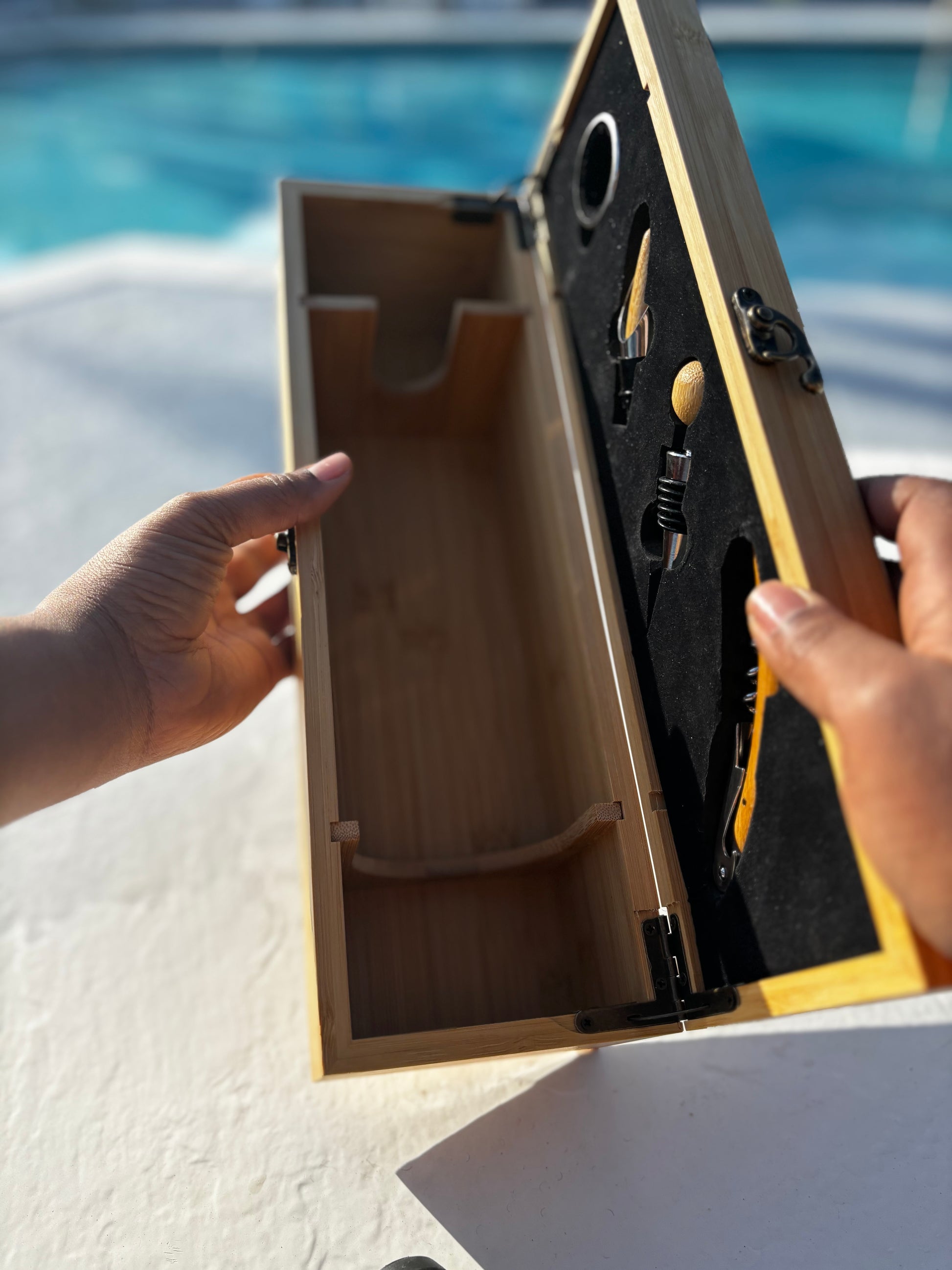 Premium Wooden Wine Box Set - Akajou