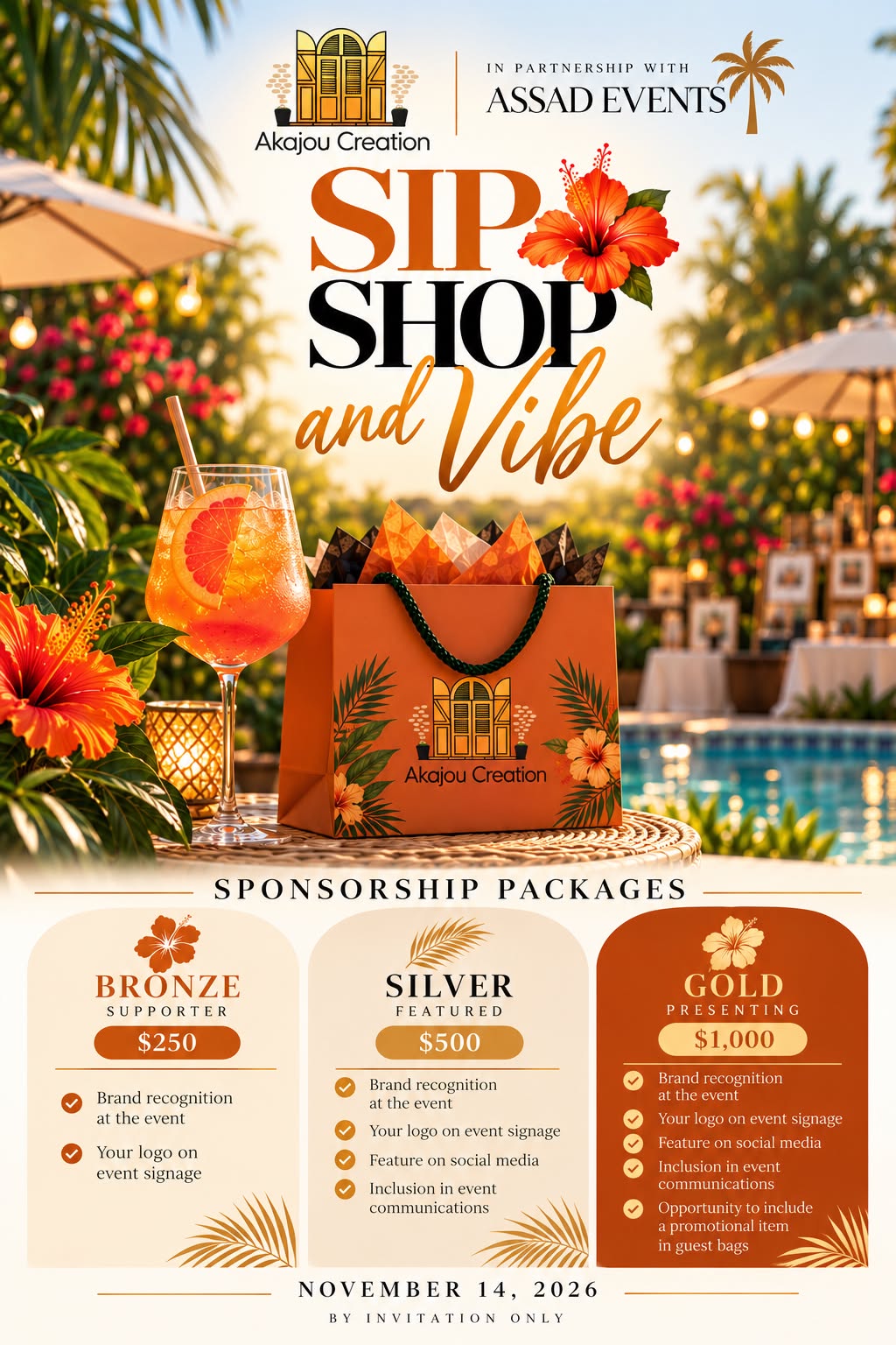 Sip, Shop & Vibe 2026 | Sponsorship Opportunities - Akajou