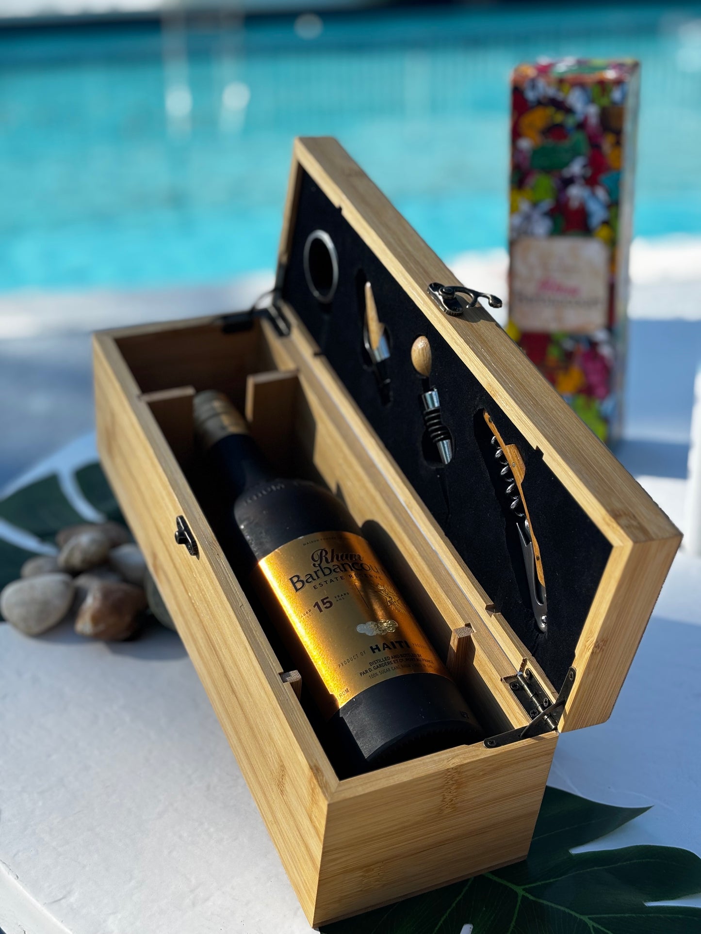 Premium Wooden Wine Box Set - Akajou