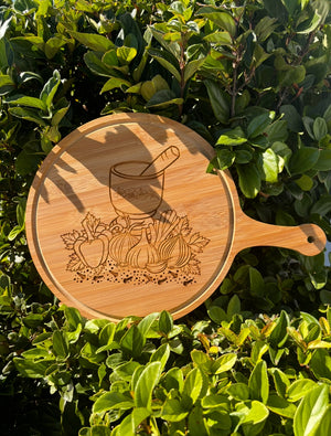 Personalized Wood Cutting Board with Handle Wooden - Akajou