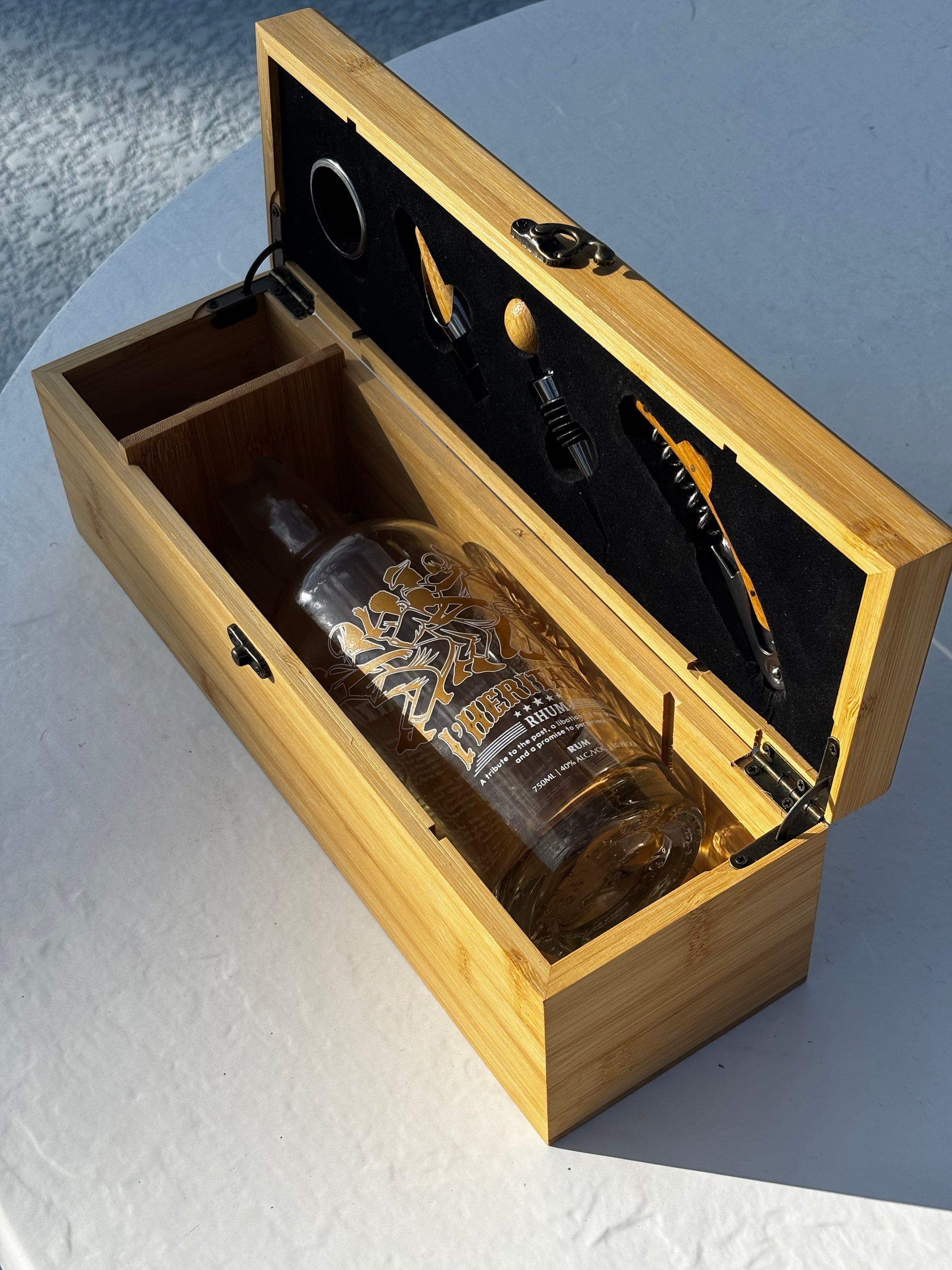 Premium Wooden Wine Box Set - Akajou