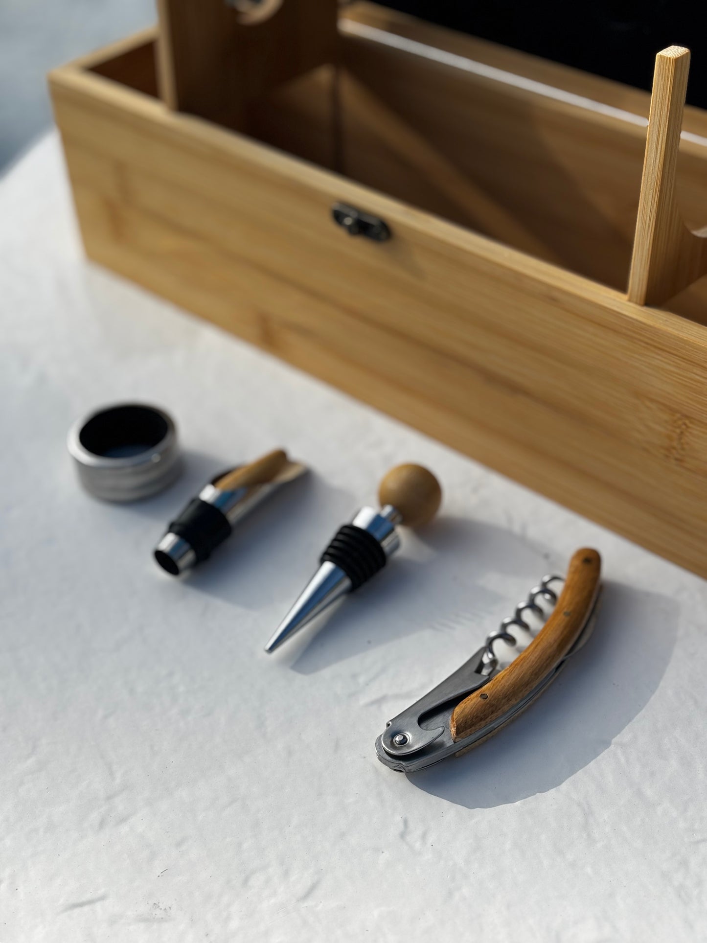 Premium Wooden Wine Box Set - Akajou