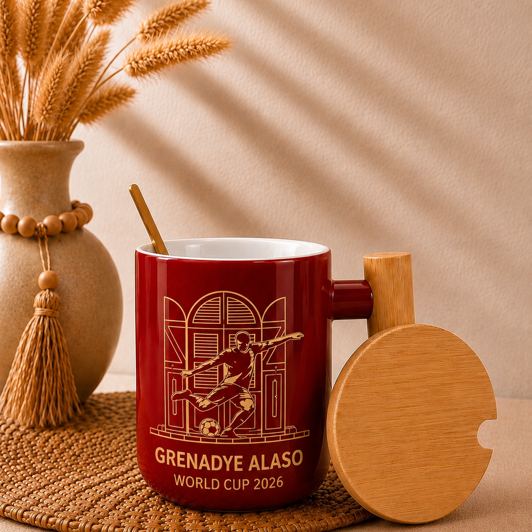 Pre-order Grenadye Alaso World Cup 2026 Mug 🇭🇹⚽ Burgundy