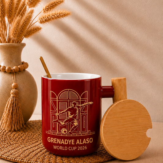 Pre-order Grenadye Alaso World Cup 2026 Mug 🇭🇹⚽ Burgundy