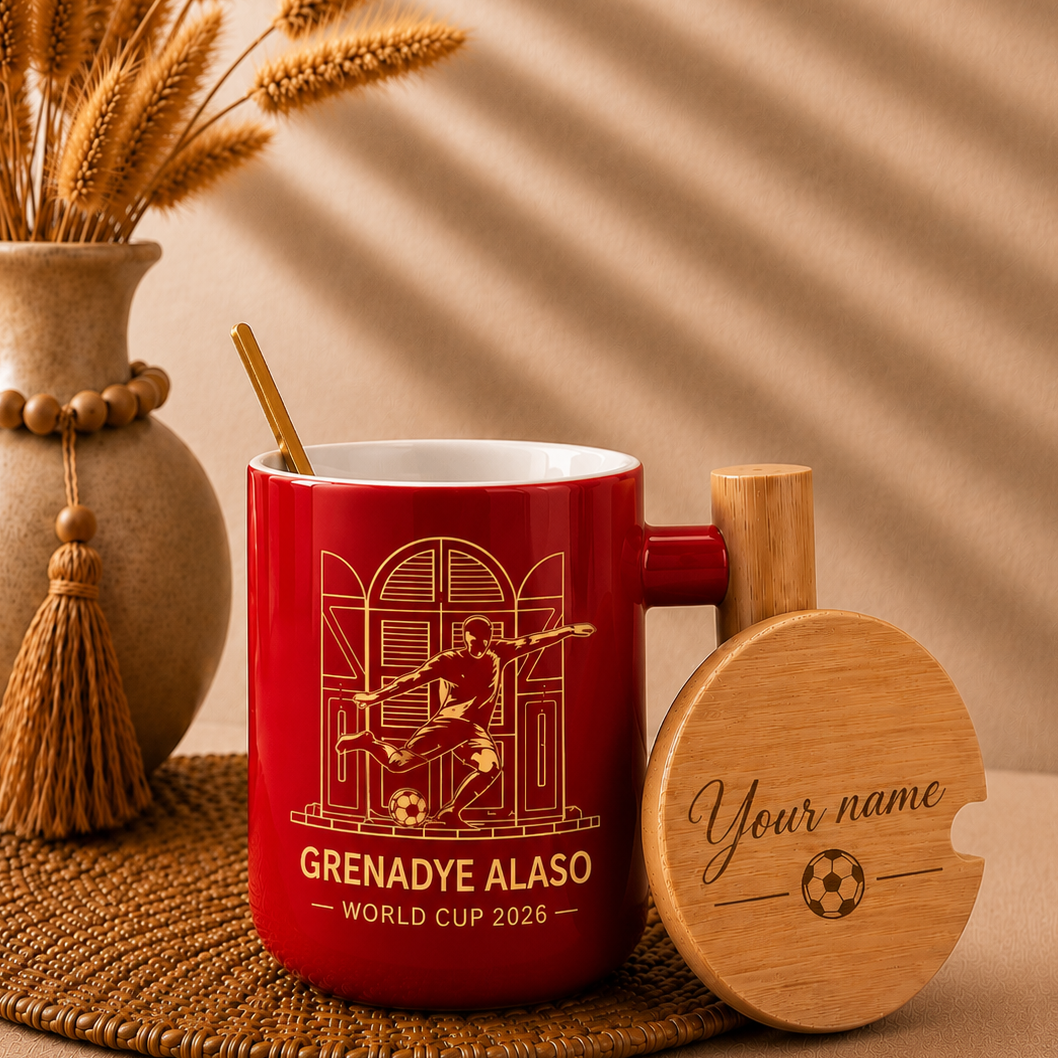 Pre-order Grenadye Alaso World Cup 2026 Mug 🇭🇹⚽ Burgundy