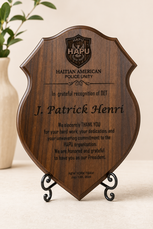 Custom Shield Recognition Plaque