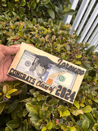 wooden graduation money holder