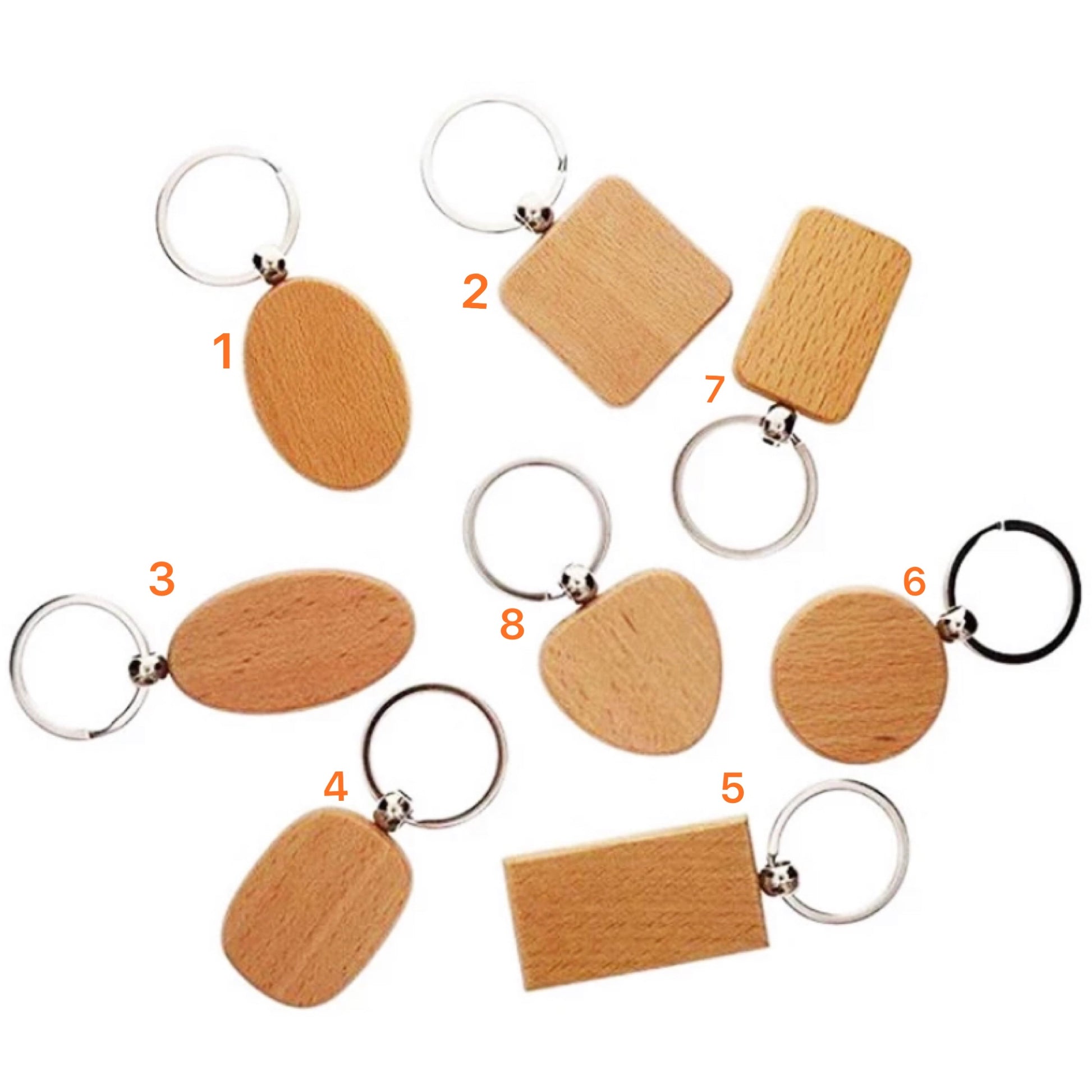 Wood Personalized KeyChain - Akajou